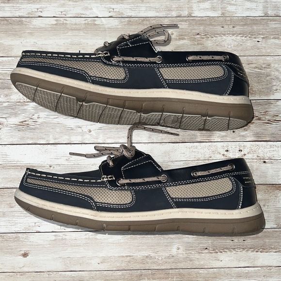 Croft & Barrow Connor Navy Boat Shoes Core Technology EUC Leather - Picture 11 of 14